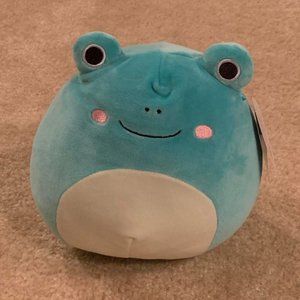 new with tags - 8” squishmallow ludwig frog teal turquoise